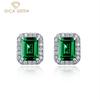 Emerald Earrings 925 Sterling Silver 6*8mm Green Gemstone Stud Earrings Unique Design Romantic Fine Jewelry Wedding Party Gifts New Trend