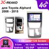 Carplay Android автомобильное радио для TOYOTA VELLFIRE ALPHARD 2008-2011 мультимедийный плеер GPS 4G 8-ядерный навигатор сенсорный экран 10-дюймовый дисплей