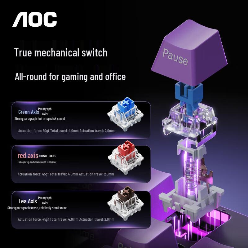 AOC GK230 Проводная Механическая Игровая Клавиатура и Мышь, Комплект