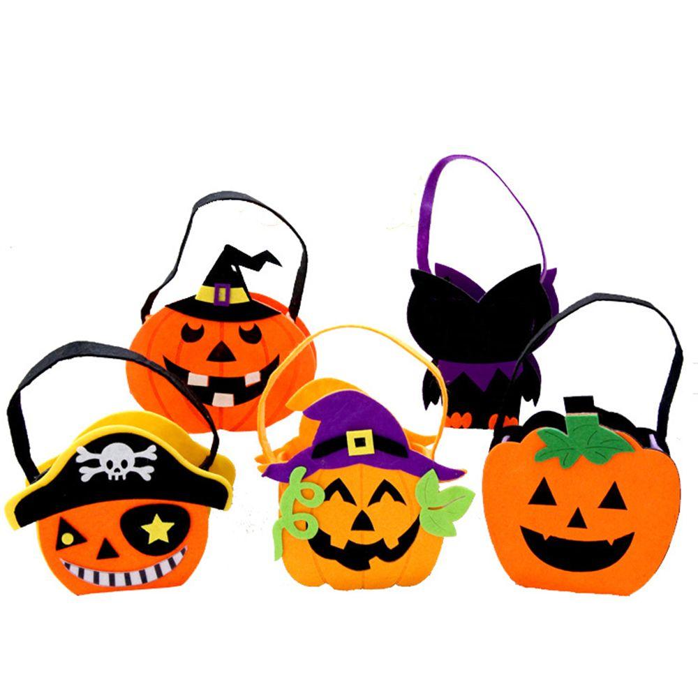 Kids Halloween Decoration With Handle Tote Bag Non-woven Bag Gift Pouch Halloween Candy Bag
