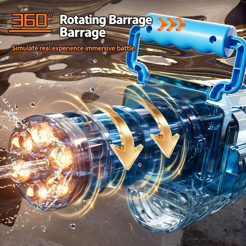 Automatic Gatling Water Cannon High Pressure Large Capacity Squirt Gun for Summer Beach Backyard Water Fight Kids Toy Gift