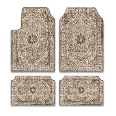 Bohemian Car Floor Mats 4 Pieces Set Dirt Resistant Wear Resistant Backing Universal Fit For Cars SUVs Trucks Auto Accessories