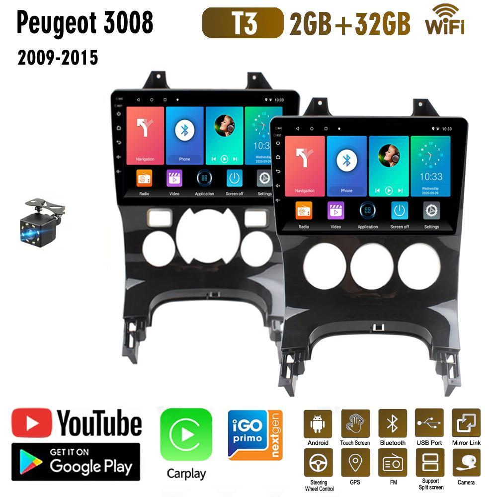 Система GPS-навигации для Peugeot 3008 2009-2015, 2 Din, Android, Wi-Fi, автомобильный мультимедийный плеер, авто стерео, FM-радио, головное устройство 2 + 32 ГБ