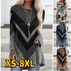 Women's Tops T Shirt Tee Geometric Stripe Print Active Sports Streetwear Long Sleeve Round Neck Weekend Basic Essential XS-8XL