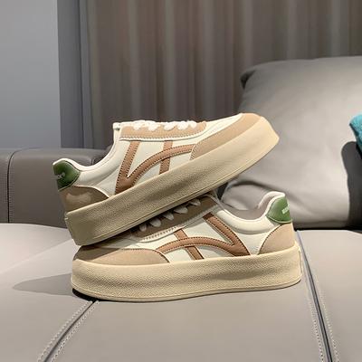 Корейская версия ретро-бордовых кроссовок на платформе, женская весна 2024, новые цвета, подходящие к повседневной спортивной обуви Майяра, немецкие тренировочные кроссовки