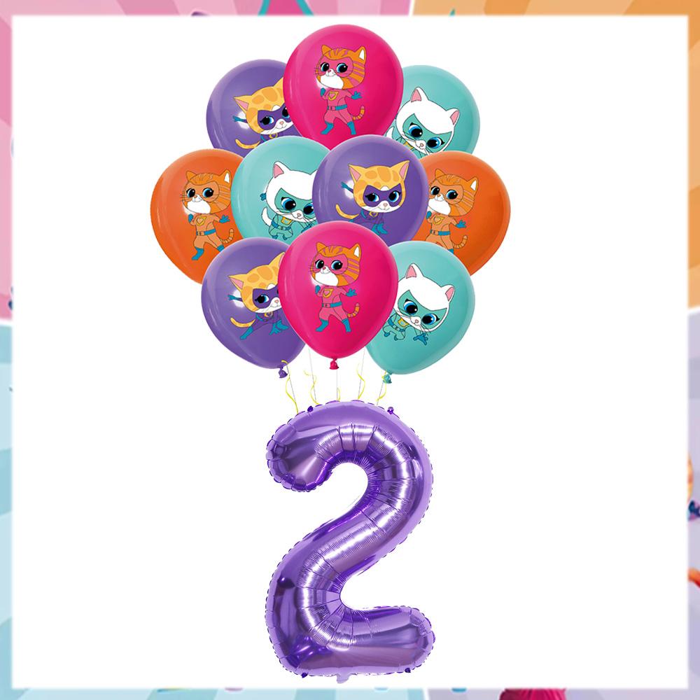 Superkitties Birthday Balloons Party Decorations Napkins Cake Topper Party Supplies Baby Shower Child Birthday Party Favors