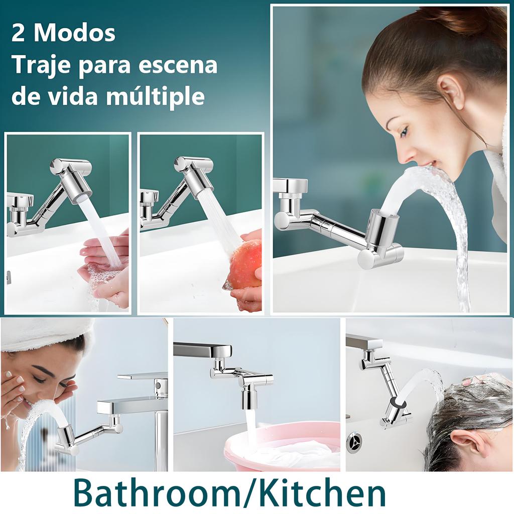1080° Swivel Faucet Extender Sink Water Faucet Aerator 2 Mode Splash Water Kitchen Bathroom 360°Rotatable Spray Attachment
