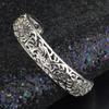 925 Silver Hollow Pattern Open Cuff Bracelet &Bangle For Woman Wedding Party Silver Jewelry