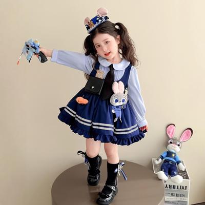 Длиннорукавное платье принцессы Лолиты полицейского Джуди Хоппс для девочек - Весенне-осенний наряд на день рождения