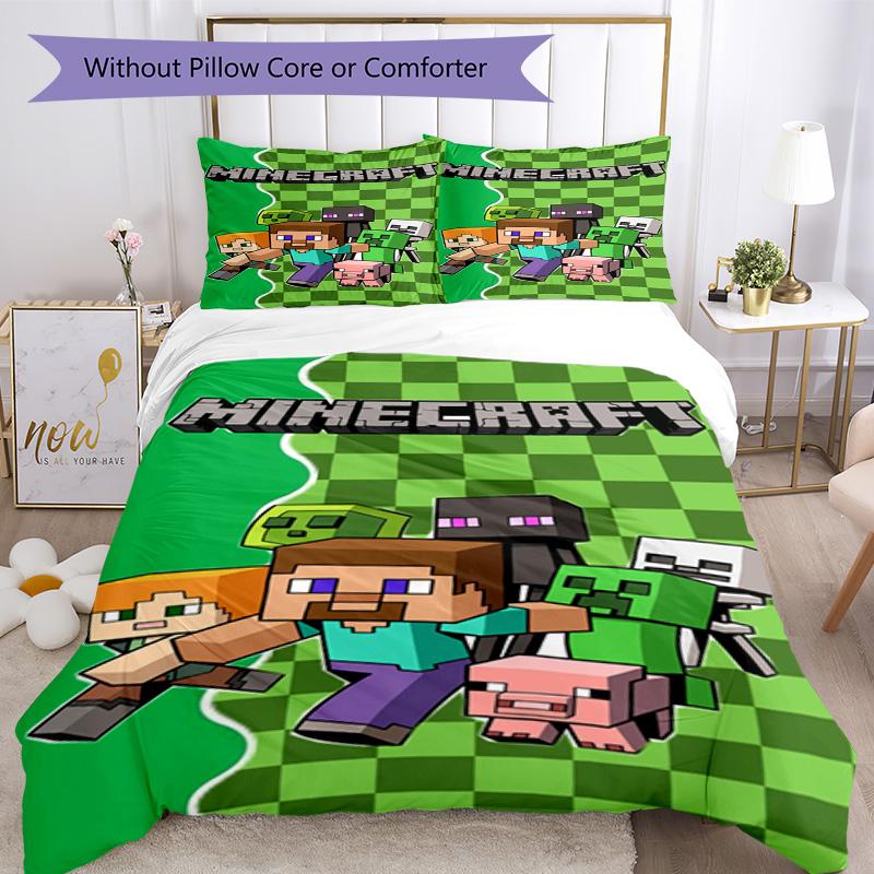 Minecraft Quilt Cover Set Design For Living Room Soft Fabric Perfect Gift For Friends Family