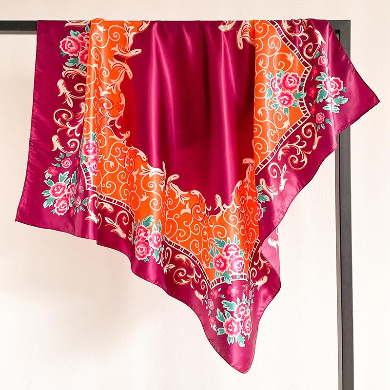 90 * 90 см новый шелковый шарф женский весенне-летний декоративный шарф солнцезащитный дорожный платок осенне-зимний шарф тонкий выпуск