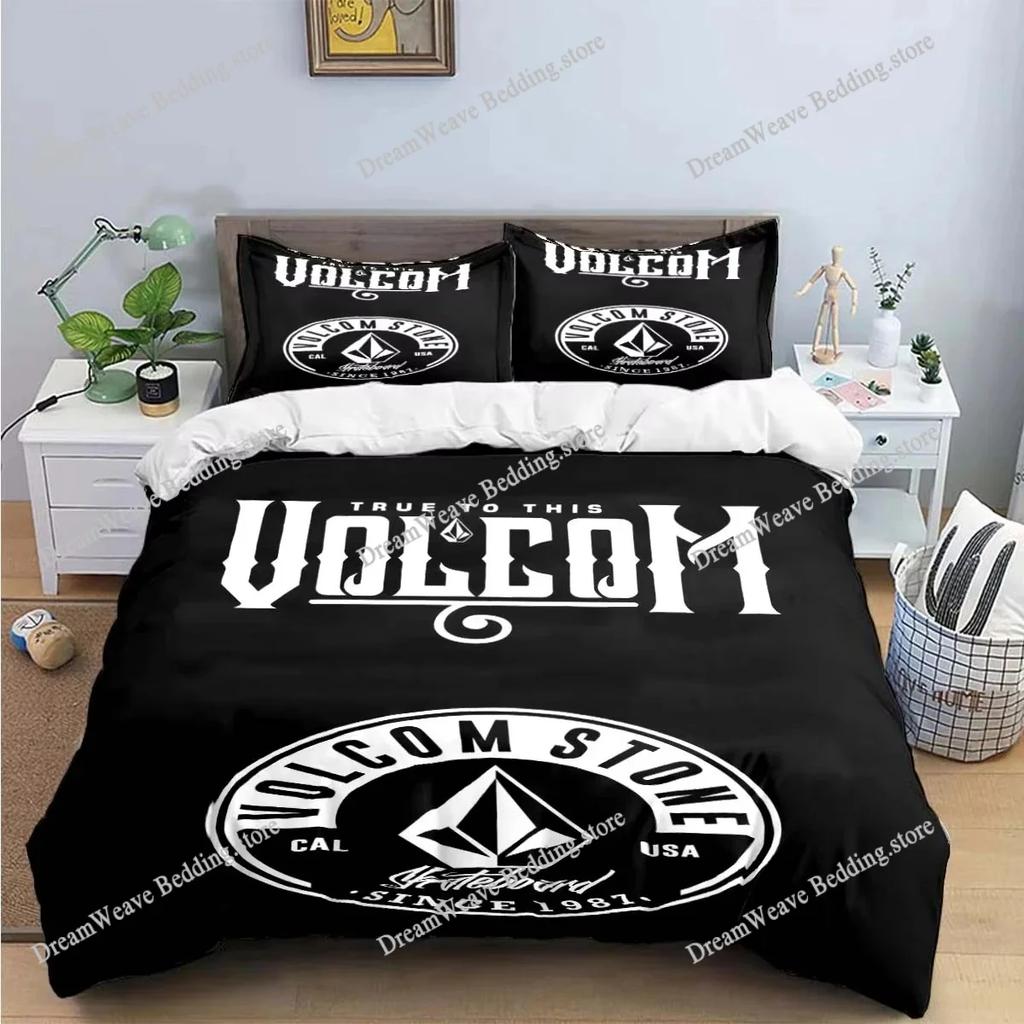 Новые комплекты постельного белья с 3D-принтом V-VOLCOM Изысканный набор постельных принадлежностей Пододеяльник Комплект одеяла Комплект постельного белья Роскошный подарок Домашний текстиль