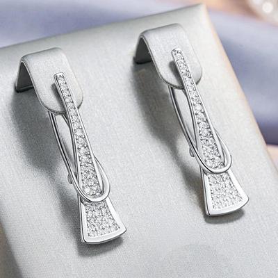 Элегантные висячие серьги с геометрическим узором из циркона для женщин, вечерние индивидуальные украшения, сексуальные аксессуары