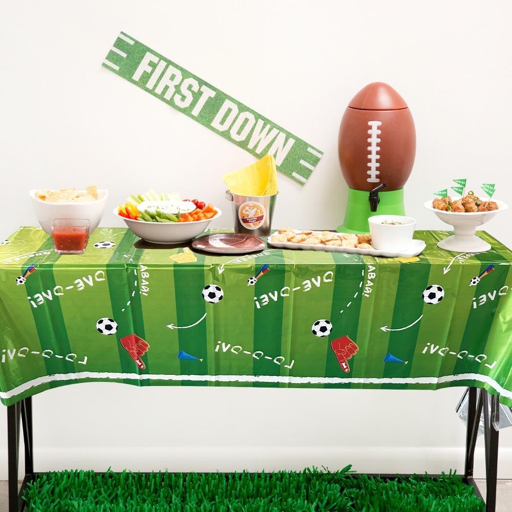 2PCS Waterproof Soccer Match Table Cover Stain-resistant Football Sport Table Linen Party Decor