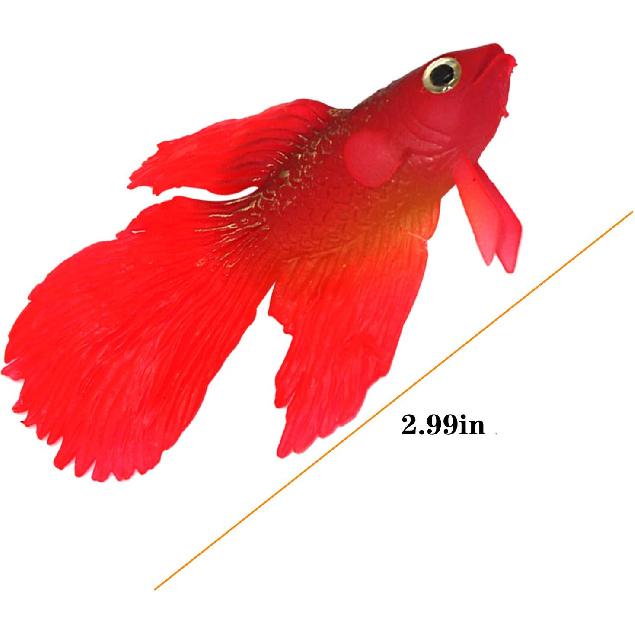 Artificial Silicone Betta Fish Tank Decoration, Aquarium Fake Fish High Simulation Lifelike Floating Betta Fish Tank Ornament