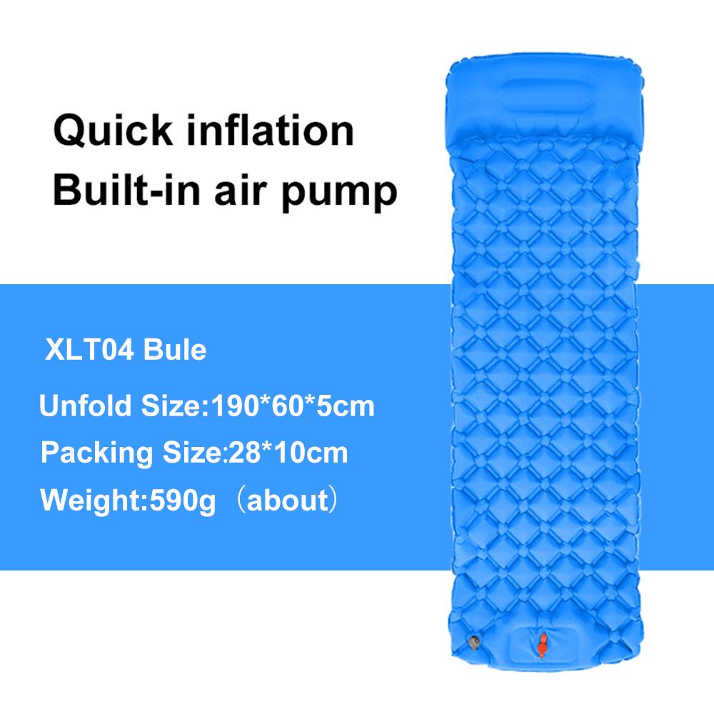 Надувной коврик для сна на открытом воздухе, надувной матрас для кемпинга, встроенный насос, сверхлегкий дорожный коврик на воздушной подушке с подголовником для путешествий, пешего туризма