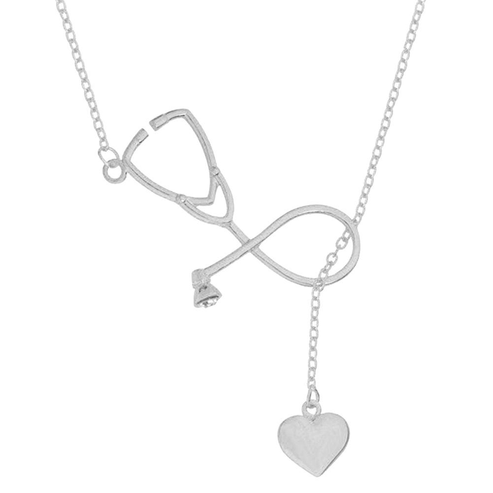 BLUELANS NECKLACE Wonderful Doctor Nurse Love Heart Pendant Stethoscope Necklace Jewelry Women Present