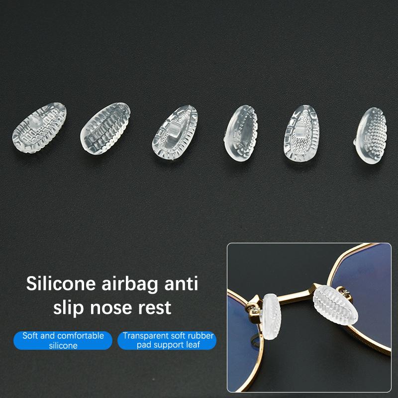 Силиконовые подушечки для очков с воздушным мешком и отверткой, мягкие овальные очки, противоскользящие подушечки для носа, винт, сменные инструменты для ремонта