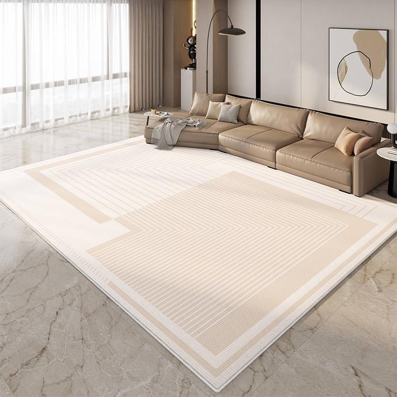 Modern Minimalist Geometric Floor Mat In Neutral Tones for Living Room or Bedroom
