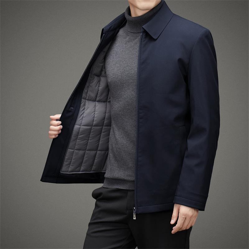 Осенне-зимняя мужская деловая куртка с косой подкладкой, хлопковое пальто, мужская куртка с лацканами, простая свободная хлопковая одежда