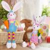 Plush Easter Bunny Sitting Doll Handmade Happy Easter Decoration  Home Living Room Decor