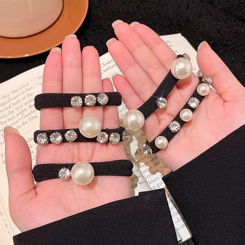 Korean Style High-Grade Shiny Diamond Pearl Hairband for Versatile Ponytails and Updos