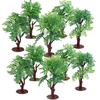 SAKIRABITO Diorama Trees, Model Trees, Set of 10, 10cm, Plastic, Green, for Model Railroad Structures