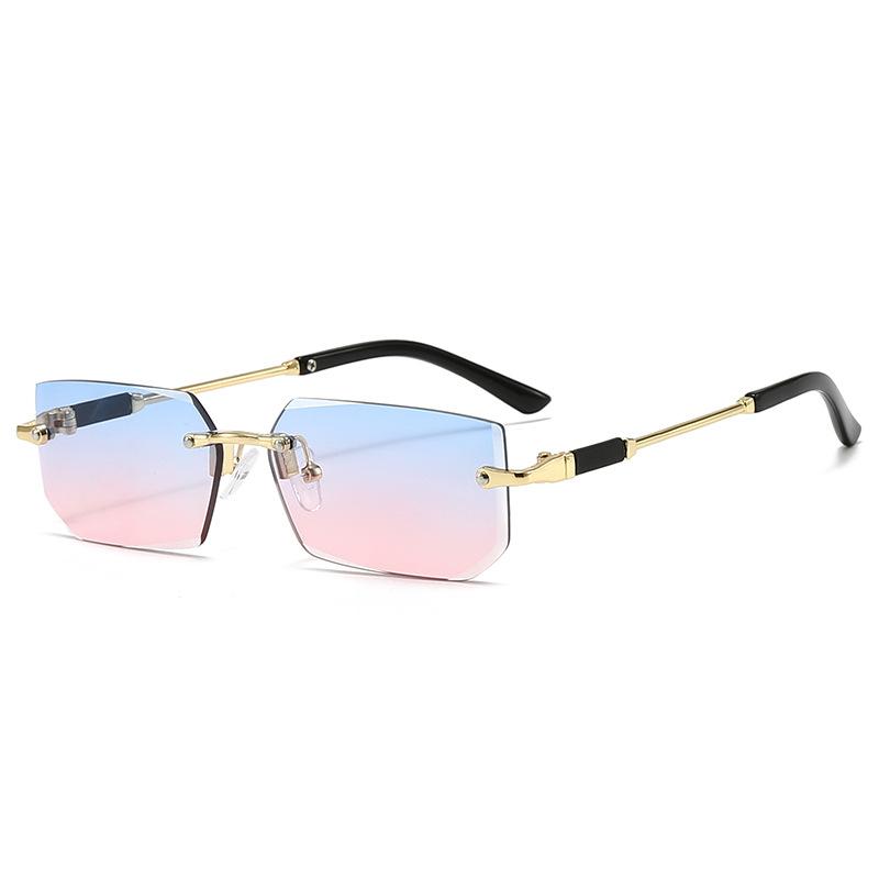 New Jelly Colored Frameless Sunglasses UV Protection Women Fashion Trendy Versatile Eyewear for Street Photography