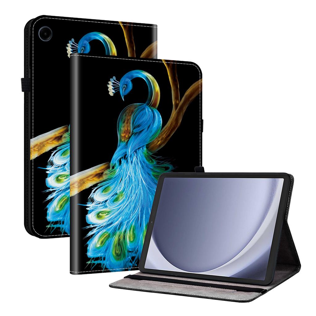 Кожаный чехол для Samsung Galaxy Tab A11 с принтом, подставка, чехол для планшета с отделениями для карт