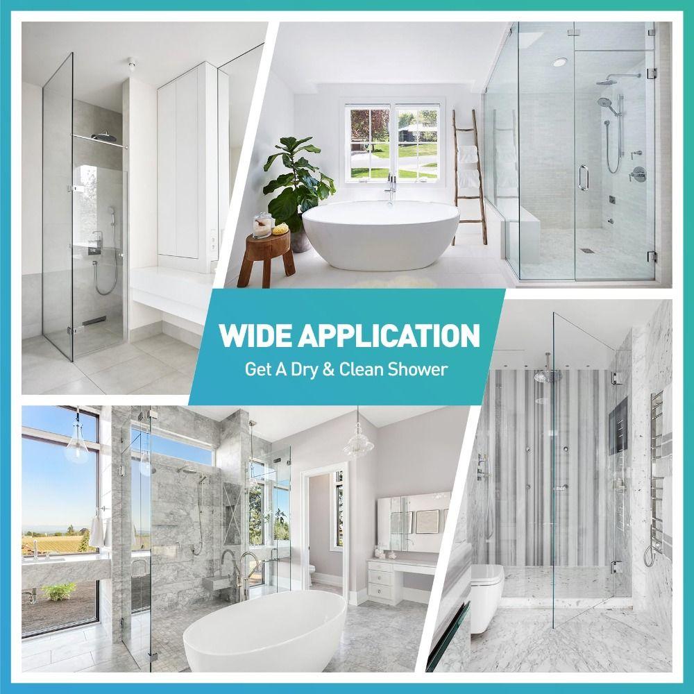 2 шт. Прочная 1 м Нижний уплотнитель для душевой двери Прозрачный ПВХ Без клея Уплотнитель для безрамной душевой двери Водонепроницаемая уплотнительная лента для стекла Ванная комната