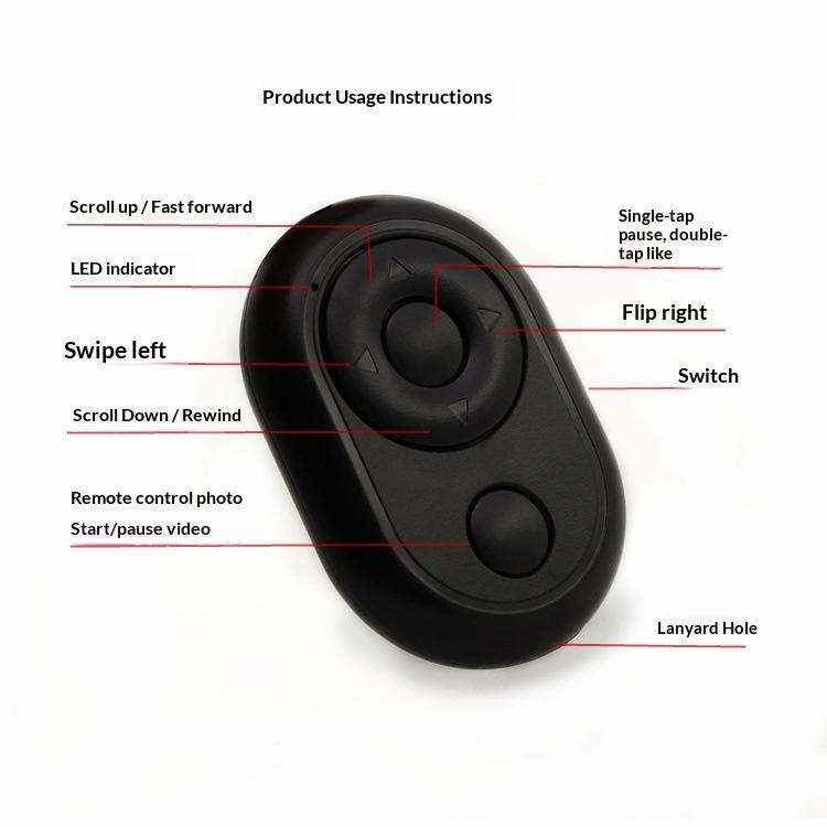 Phone Bluetooth Remote for iPhone Xiaomi IOS Android Phone Universal Remote Control Selfie Stick Bluetooth Camera Controller 5