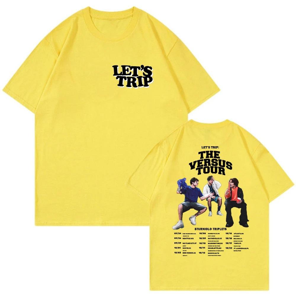 Мерч Тройняшек Стурниоло Let's Trip 2023 The Versus Tour Футболка Свитшот Короткий Рукав Уличная Одежда Унисекс Унисекс Футболка Модная Одежда Унисекс