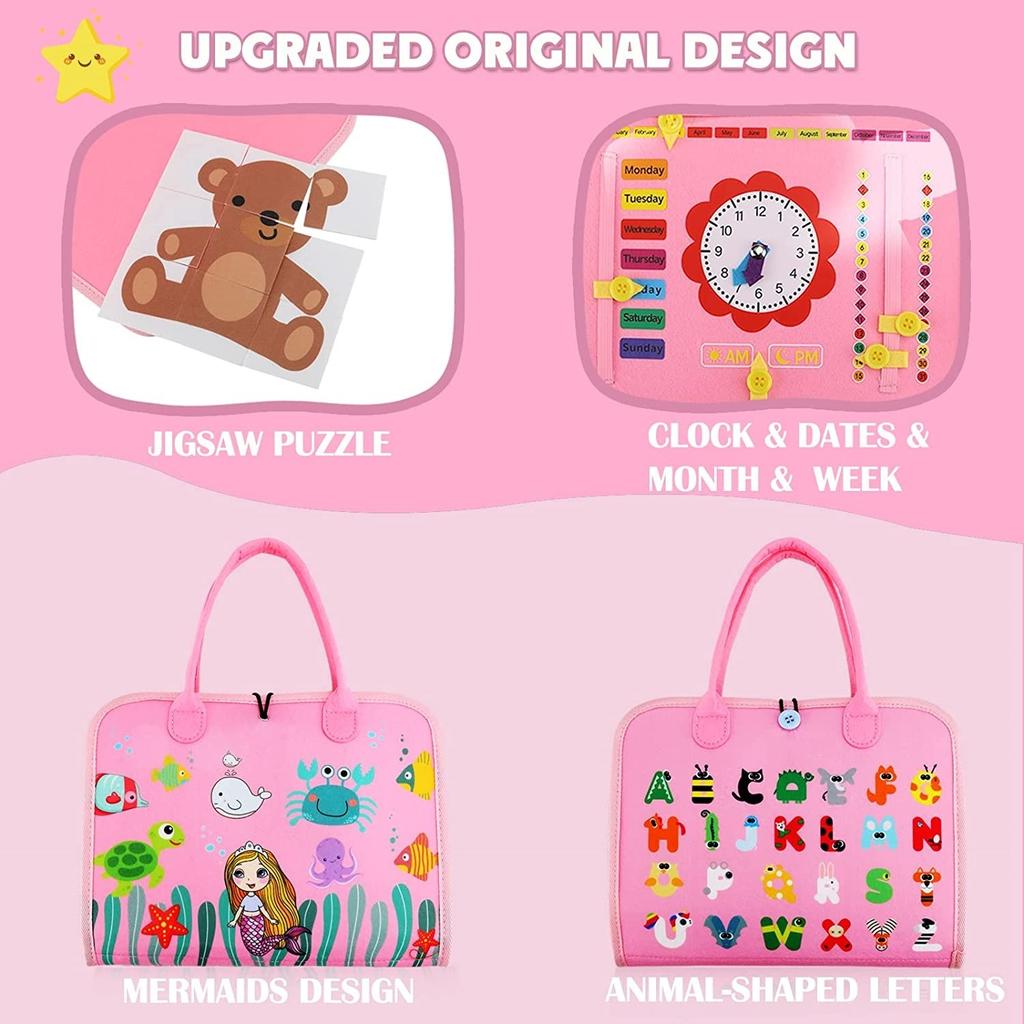 Montessori Toddler Busy Board Autism Sensory Toys Educational Activity Motor Skills Baby Life Skills Learning Toys for Kids