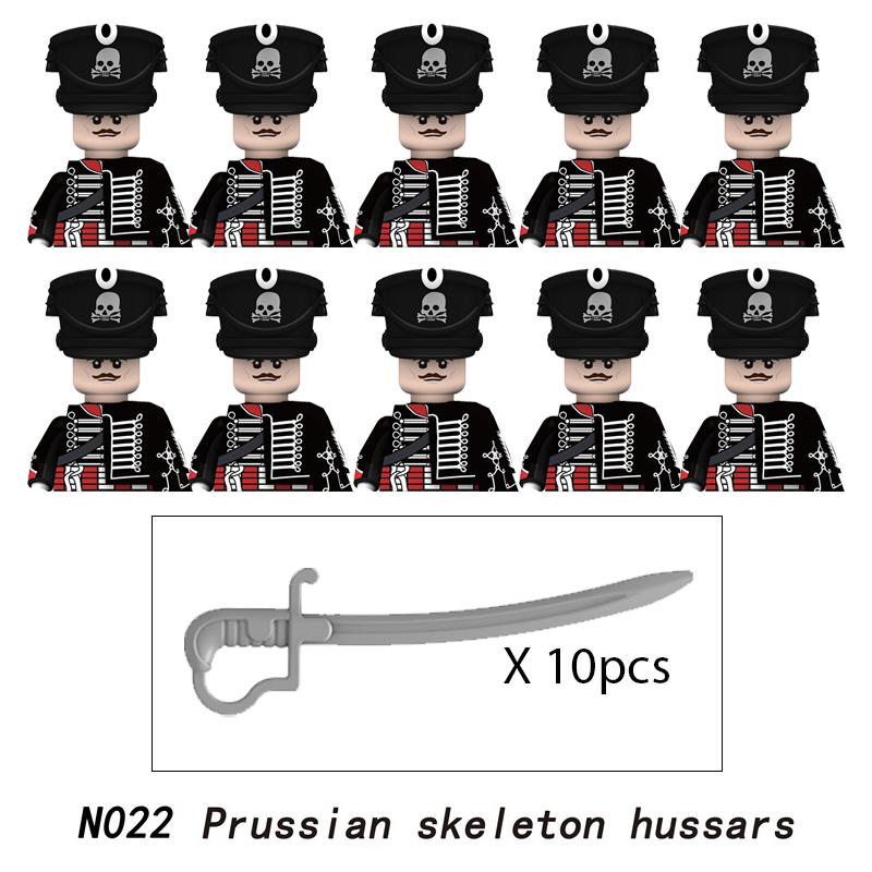 10 шт. Наполеоновские войны военные солдаты строительные блоки мини фигурки WW2 французские британские винтовки фузилеров оружие игрушки для детей