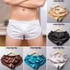 Men Sexy Satin Pajamas Silk Sleepwear Boxer Trunks Boxer Briefs Sleep Bottoms Solid Color