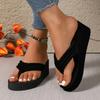Lightweight Wedge Flip Flops for Women Fashion Clip Toe Platform Slippers Woman Summer Comfortable Non Slip Beach Slides Sandals