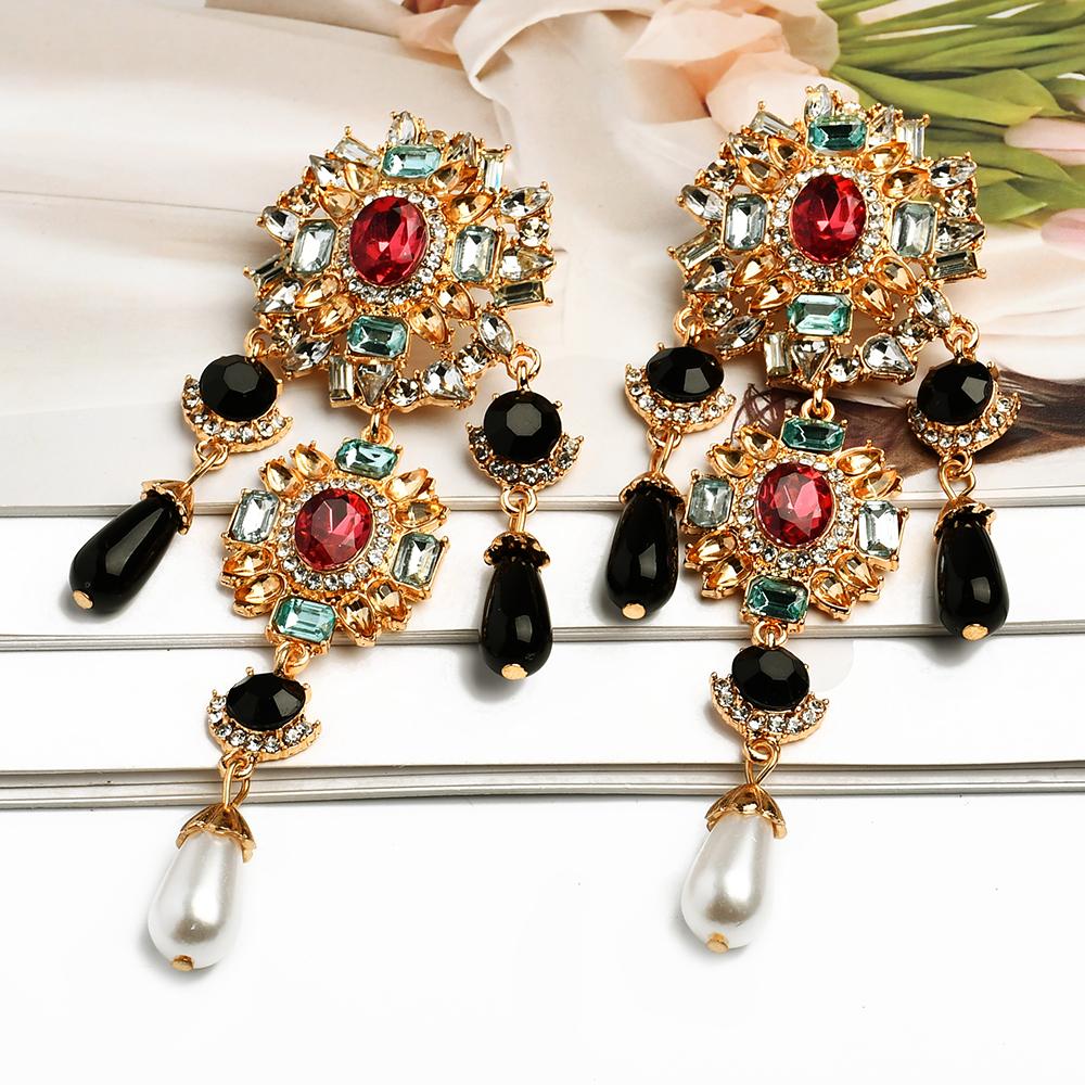 Vintage-Style Women'S Pendant Earrings, Decorated With Imitation Pearls, Suitable For Everyday Wear.