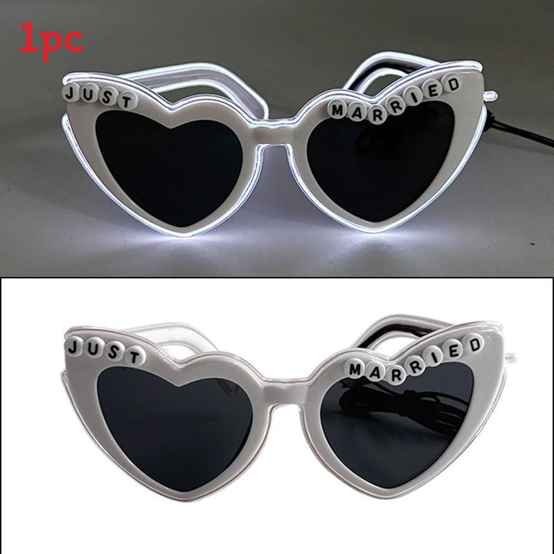 Led Heart Shaped Sunglasses For Women Men Party Fashion Decoratives Midnight Pink Frame