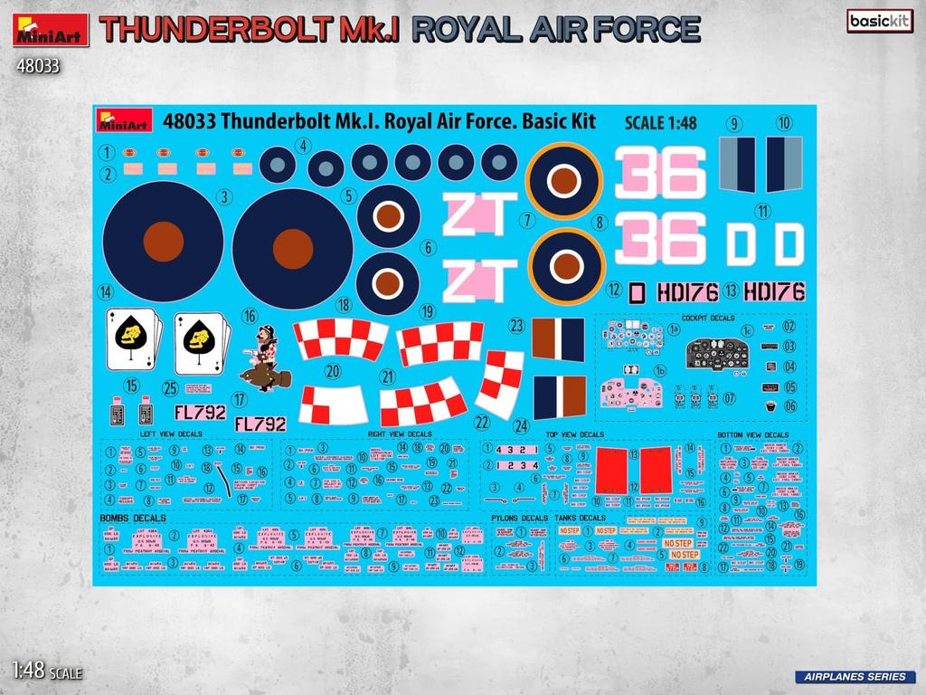 Miniart Thunderbolt British Basic Kit Plastic Model MA48033 1/48 Mk.I