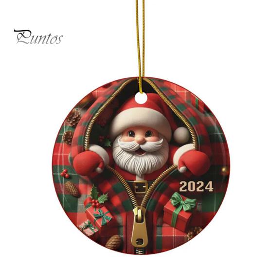 Рождественский подвесной орнамент, плоский акриловый Санта-Клаус, молния, украшение, праздничный кулон для рождественской елки, декор для зимней вечеринки