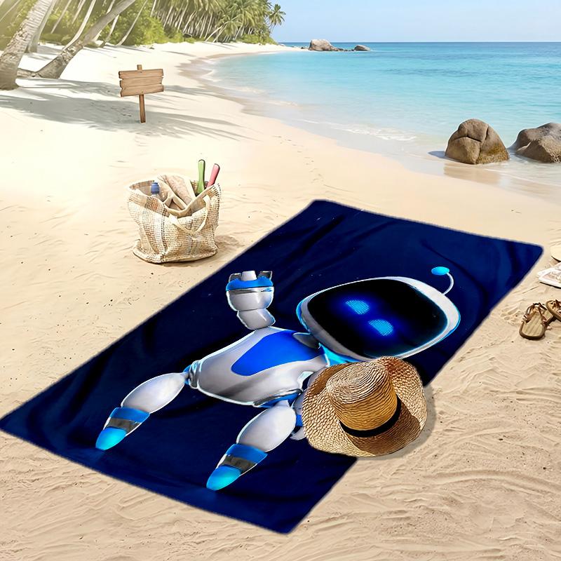 Astro bot Printed Quick Dry Beach Towel Super Absorbent Soft Lightweight Bath Towel for Pool Summer Travel