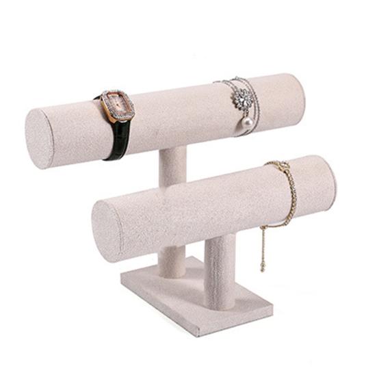 Двухъярусная подставка для браслета, браслета, часов, ювелирных изделий, настольная горизонтальная подставка для часов для туалетного столика в спальне