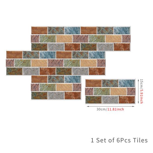 6 шт., маслостойкая наклейка для кирпичной плитки, наклейка на стену для кухни, самоклеющаяся водонепроницаемая наклейка для ванной, обои 15x30 см