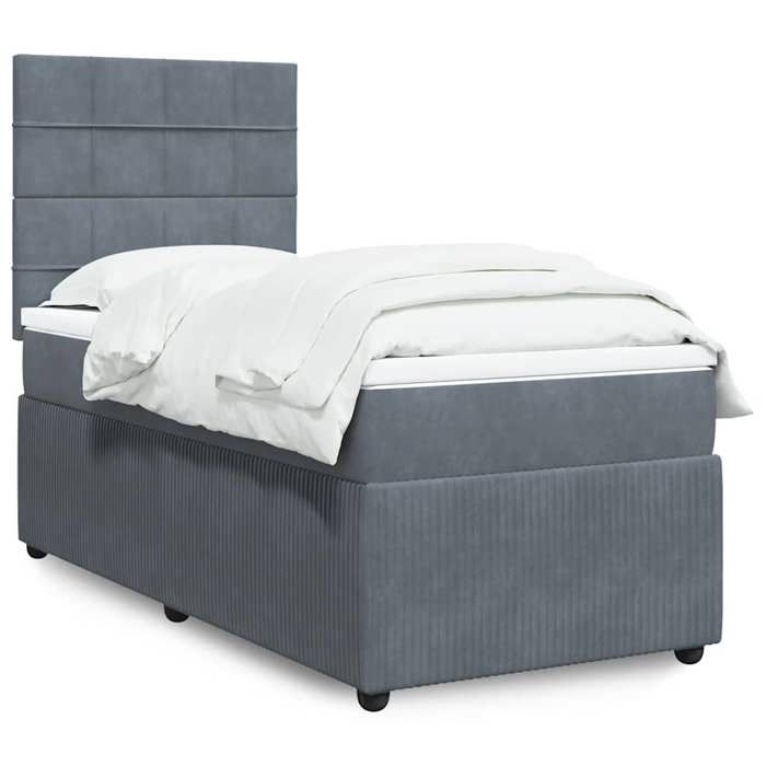 Maison Exclusive - Sommier à lattes de lit avec matelas Gris foncé 100x200 cm