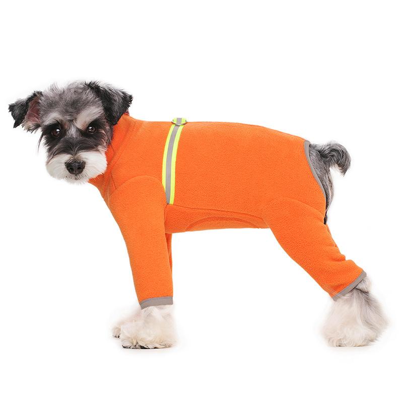 Thick Fleece Dog Clothes for Small Dogs & Puppies, Warm Long Sleeve 4-Leg Winter Coat for Teddy Poodle
