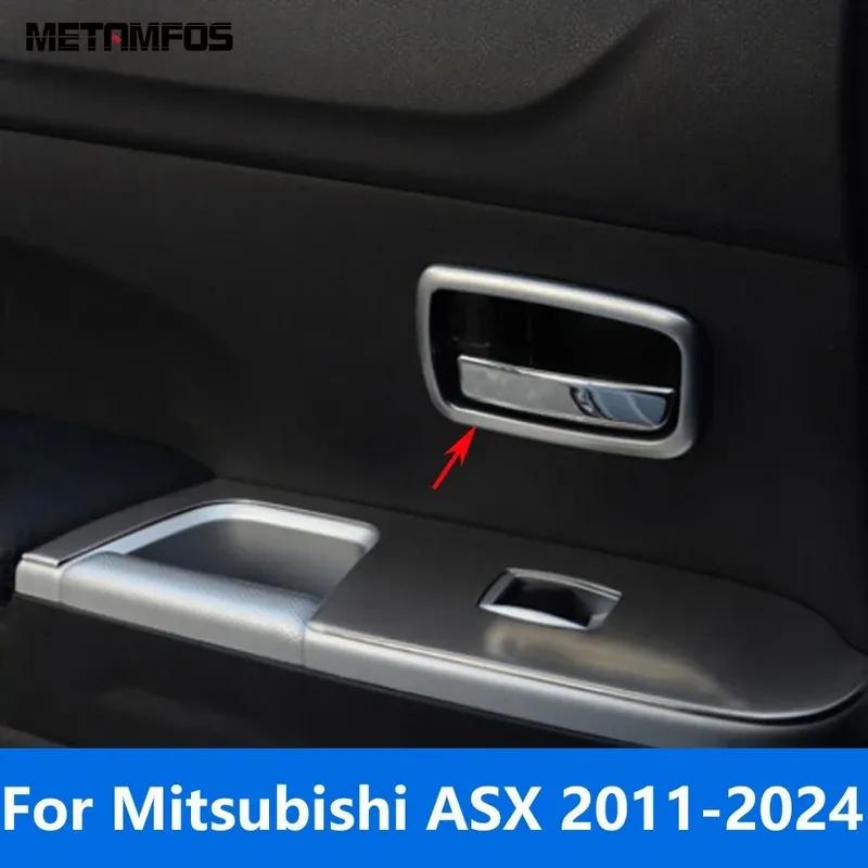 For Mitsubishi ASX/RVR/Outlander Sport 2011- 2024 Carbon Fiber Interior Door Handle Bowl Cover Trim Accessories Car Styling