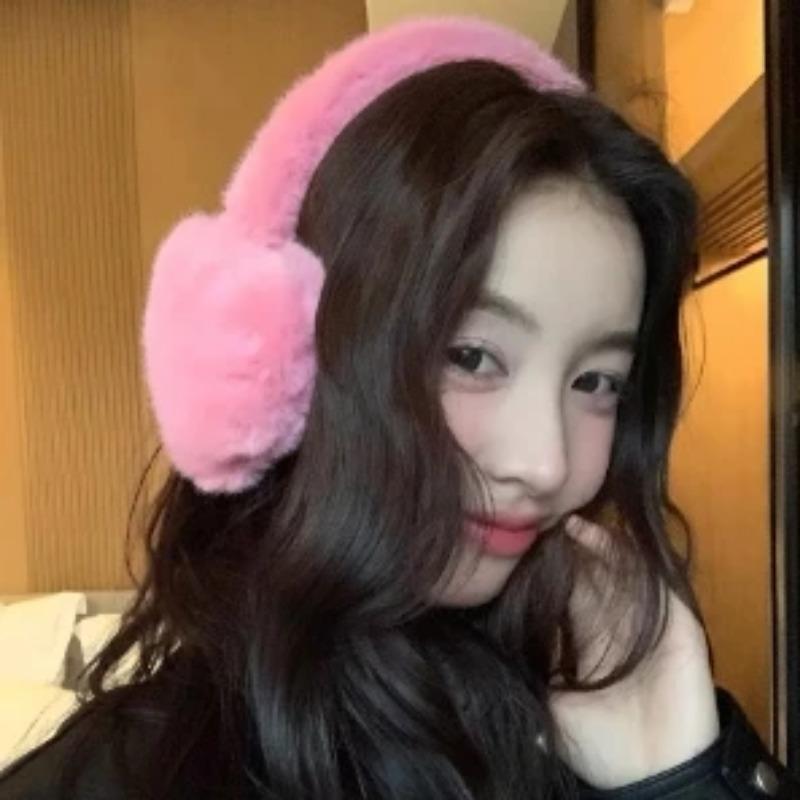 Женские наушники-наушники с бантом Kawaii Heart Fluffy Ear Muffs Защита от холода Женские наушники-вкладыши Утолщенные плюшевые японские беруши для девочек JK