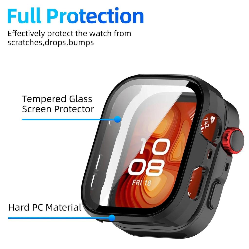Glass+Case for Huawei Watch Fit 4/5 Pro Tempered Glass Screen Protector&Hard PC Protective Bumper for Huawei Fit4/5 Accessories