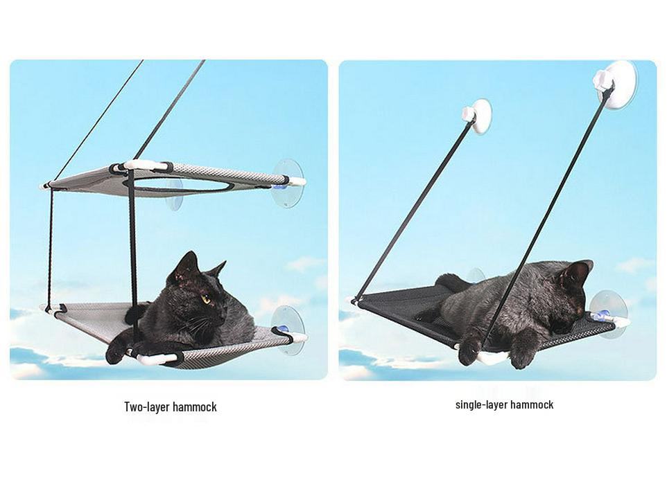 Double Layer Suction Cup Cat Hammock for Glass Windows