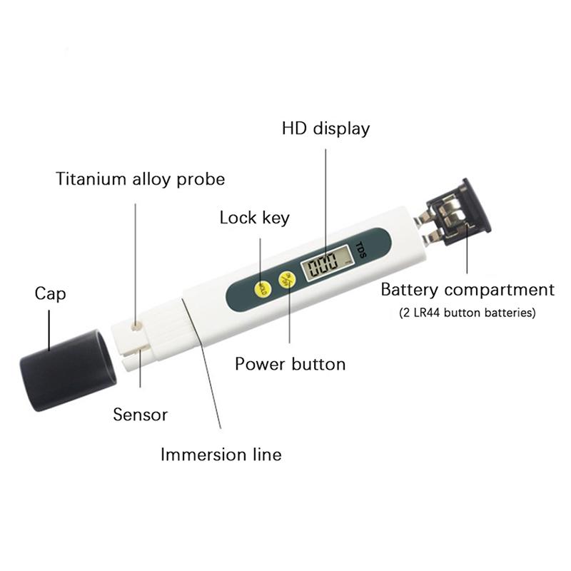 0.01 Tds Ec Ph Meter For Water Quality Digital Ph Tester Pen With 0-14 Ph Range